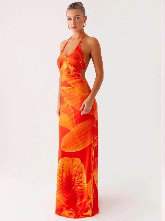 Peppermayo Dresses & Skirts - NWT Peppermayo Palawan Mesh Maxi Dress - Orange Floral size 6